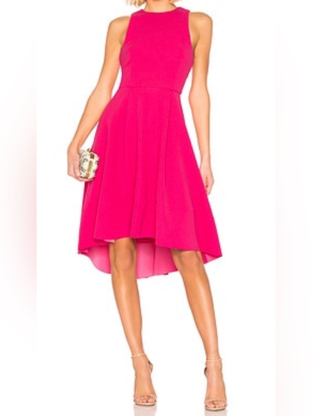 ELLIATT Pearl High-Low Sleeveless  Pink Fuchsia Fit & Flare Dress